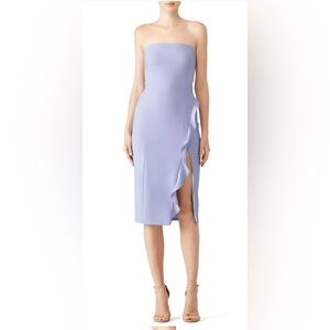 Jay Godfrey Periwinkle Ruffle Slit Dress
